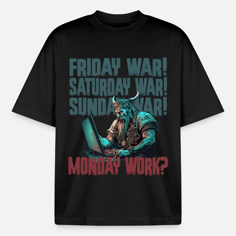 Monday work Programier-Wikinger - Heavyweight Unisex Boxy T-Shirt von stanley/stella	 - Schwarz