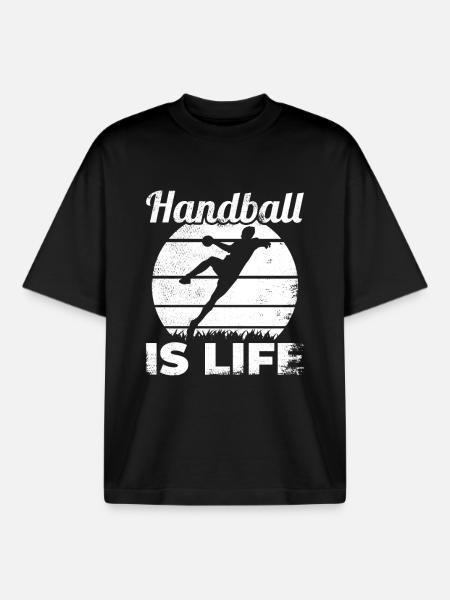 Handball player love - Boxy Heavyweight Unisex Organic T-Shirt by Stanley/Stella - black