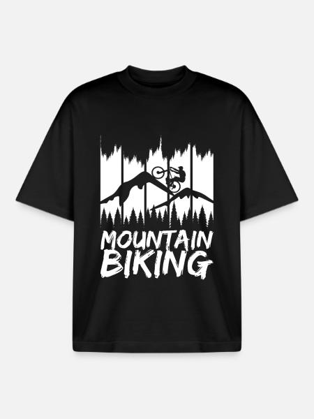 Fun mountain biking - Boxy Heavyweight Unisex Organic T-Shirt by Stanley/Stella - black