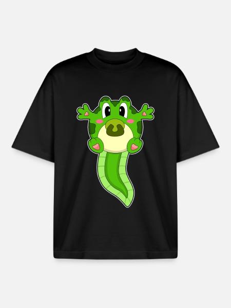 Frog Baby Pacifier - Boxy Heavyweight Unisex Organic T-Shirt by Stanley/Stella - black