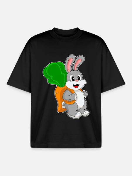 Bunny Student Backpack School - Boxy Heavyweight Unisex Organic T-Shirt by Stanley/Stella - black