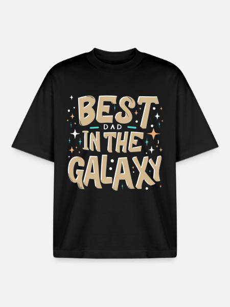 Bester Dad im Universum - Boxy Heavyweight Unisex Organic T-Shirt von Stanley/Stella - Schwarz