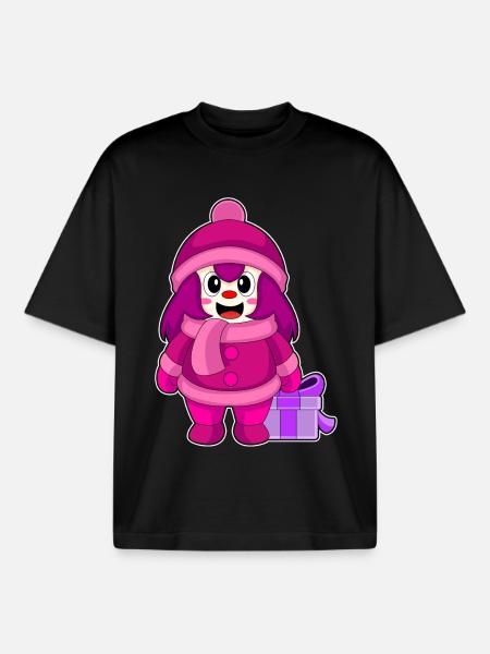 Filles Noël Hiver - T-shirt unisexe boxy épais biologique Stanley/Stella - noir