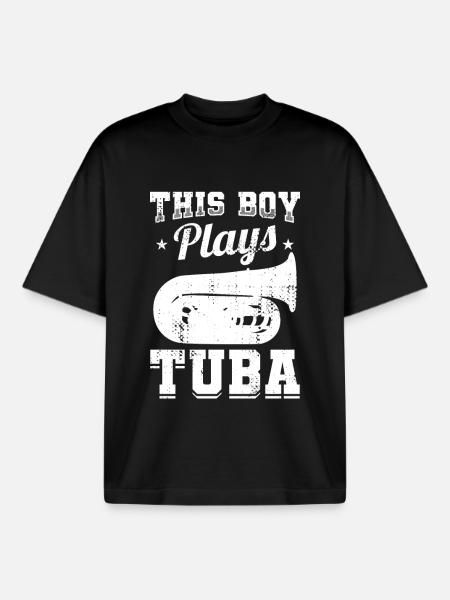 Tuba boy - Boxy Heavyweight Unisex Organic T-Shirt by Stanley/Stella - black
