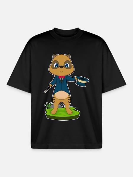 Meerkat Wizard Wand - Boxy Heavyweight Unisex Organic T-Shirt by Stanley/Stella - black