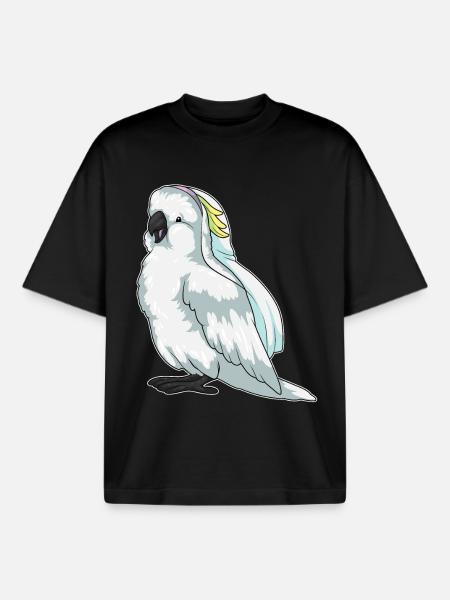 Parrot Bridal Veil Wedding - Boxy Heavyweight Unisex Organic T-Shirt by Stanley/Stella - black