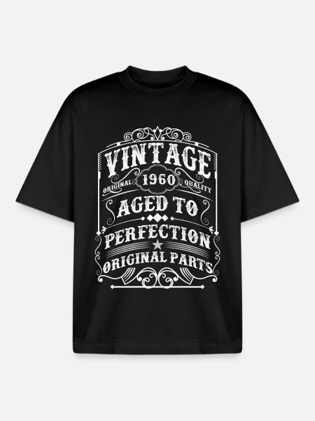 Vintage 1960 's Uomo Mito Leggenda 63 ° Compleanno Camicia - T-shirt unisex boxy pesante biologica di Stanley/Stella - nero