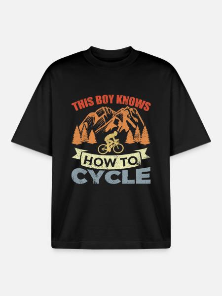 Bicycle Boy - Boxy Heavyweight Unisex Organic T-Shirt by Stanley/Stella - black