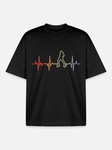 Mädchen Roller Skater Herzklopfen - Boxy Heavyweight Unisex Organic T-Shirt von Stanley/Stella - Schwarz