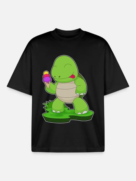 Turtle Waffle Ice Cream - Boxy Heavyweight Unisex Organic T-Shirt by Stanley/Stella - black