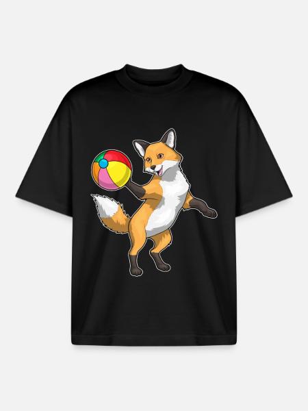 Fox Swimming Water Polo Summer - Boxy Heavyweight Unisex Organic T-Shirt by Stanley/Stella - black
