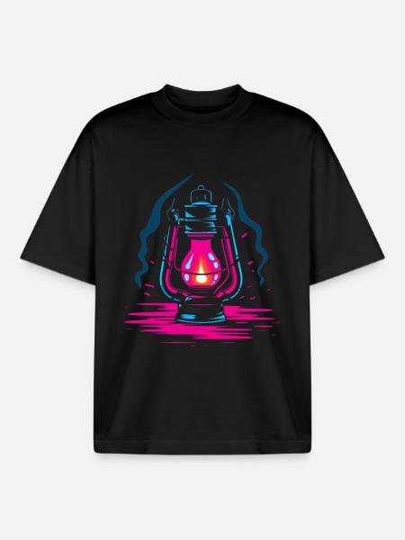 Öllampe Retro Look - Boxy Heavyweight Unisex Organic T-Shirt von Stanley/Stella - Schwarz