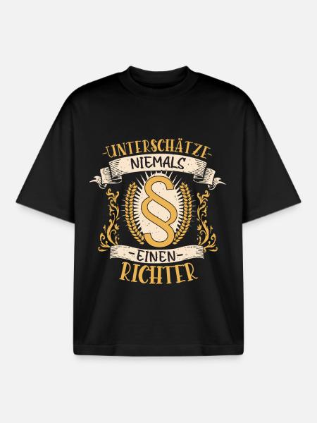 Richter Geschenk Gerechtigkeit Lustig - Boxy Heavyweight Unisex Organic T-Shirt von Stanley/Stella - Schwarz