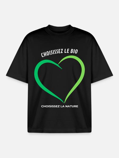 Choose organic Choose nature - Boxy Heavyweight Unisex Organic T-Shirt by Stanley/Stella - black