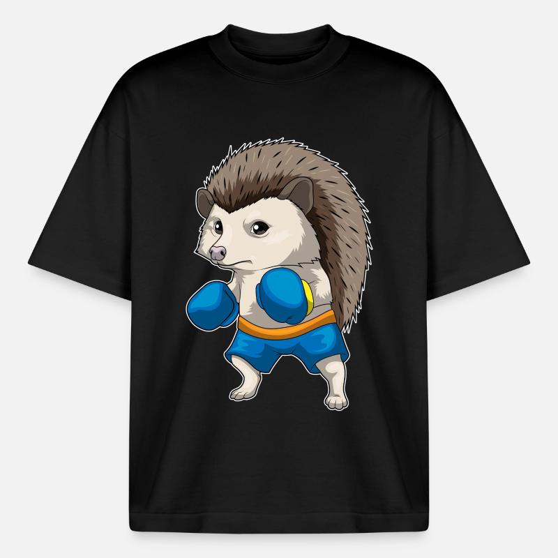 Igel Boxer Boxhandschuhe Boxen - Boxy Heavyweight Unisex Organic T-Shirt von Stanley/Stella - Schwarz