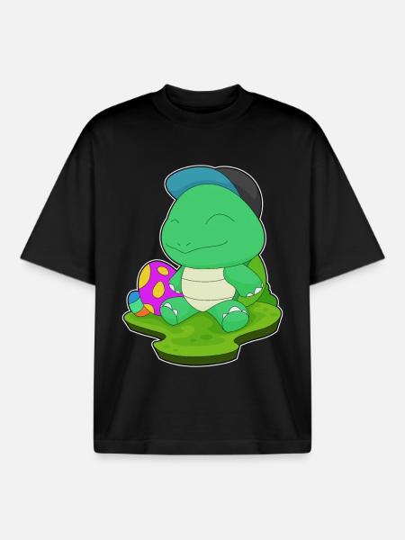 Turtle Easter Easter Eggs - Boxy Heavyweight Unisex Organic T-Shirt by Stanley/Stella - black