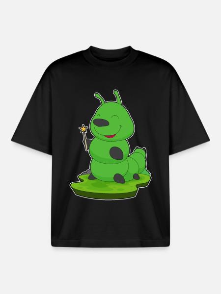 Caterpillar Wizard Wand - Boxy Heavyweight Unisex Organic T-Shirt by Stanley/Stella - black