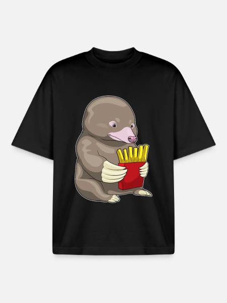 Mole french fries - Boxy Heavyweight Unisex Organic T-Shirt by Stanley/Stella - black