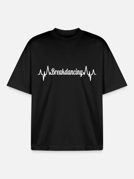 Breakdance Heartbeat - Boxy Heavyweight Unisex Organic T-Shirt by Stanley/Stella - black