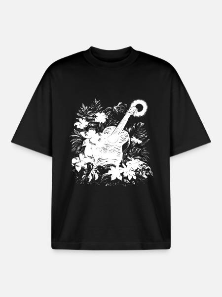 Guitar - Boxy Heavyweight Unisex Organic T-Shirt by Stanley/Stella - black