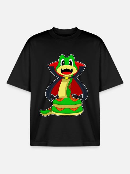 Snake Halloween Vampire - Boxy Heavyweight Unisex Organic T-Shirt by Stanley/Stella - black