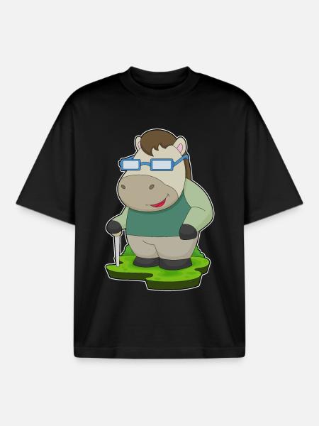 Horse Glasses - Boxy Heavyweight Unisex Organic T-Shirt by Stanley/Stella - black