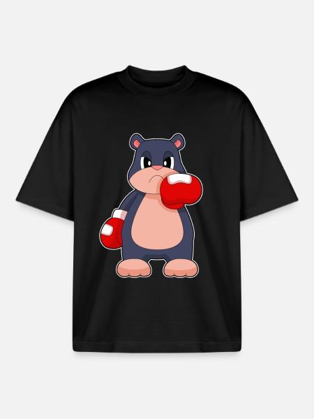 Maulwurf Boxer Boxhandschuhe Boxen - Boxy Heavyweight Unisex Organic T-Shirt von Stanley/Stella - Schwarz