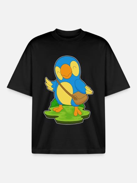 Parrot Shoulder Bag - Boxy Heavyweight Unisex Organic T-Shirt by Stanley/Stella - black