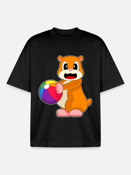 Natation Hamster Water-polo Été - T-shirt unisexe boxy épais biologique Stanley/Stella - noir