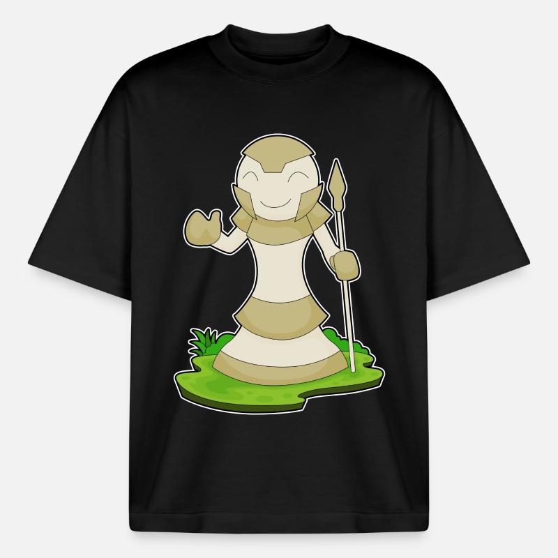 Schachfigur Bauer Schach - Boxy Heavyweight Unisex Organic T-Shirt von Stanley/Stella - Schwarz