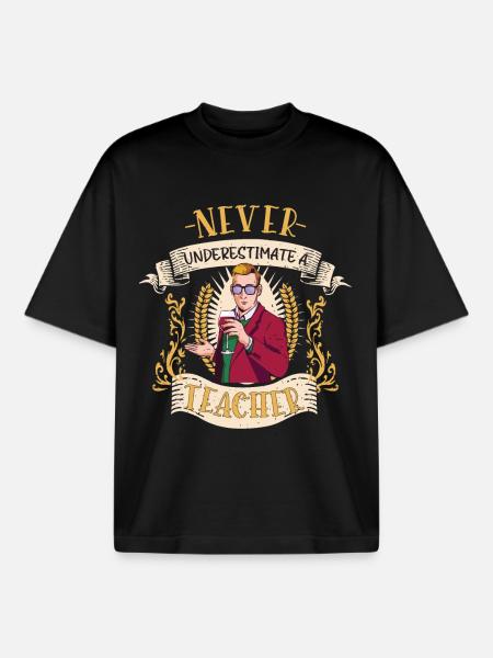 Teacher Education Professional Funny Gift - Boxy Heavyweight Unisex Organic T-Shirt by Stanley/Stella - black