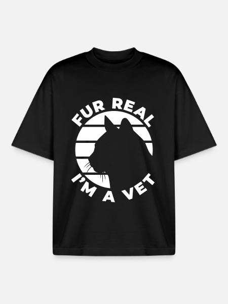 Funny Vet Joke - Boxy Heavyweight Unisex Organic T-Shirt by Stanley/Stella - black