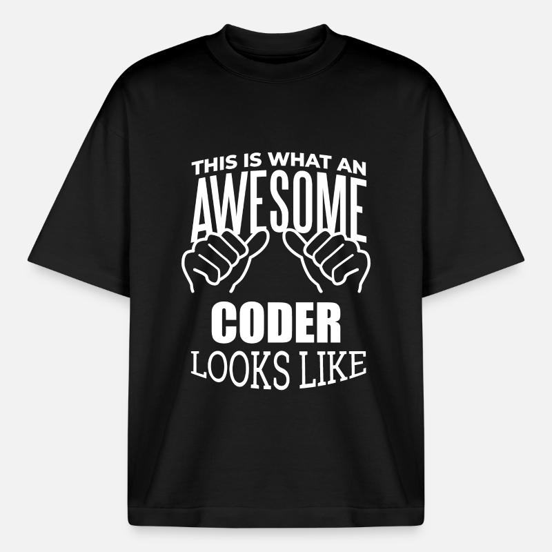 Coder - Heavyweight Boxy Unisex T-Shirt by Stanley/Stella - black