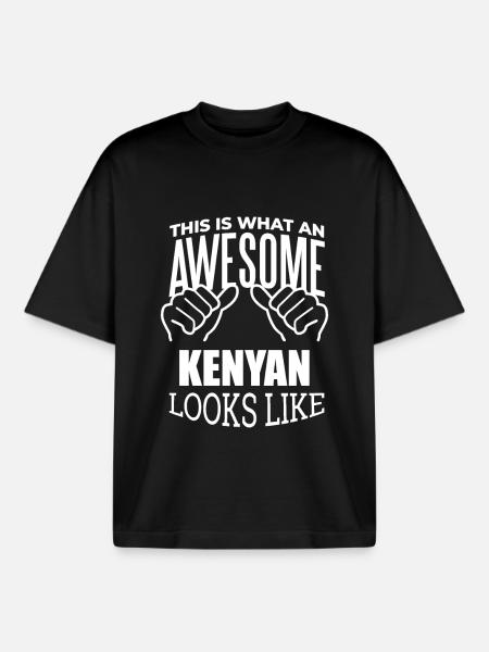 Kenya Kenya Kenya - Boxy Heavyweight Unisex Organic T-Shirt by Stanley/Stella - black