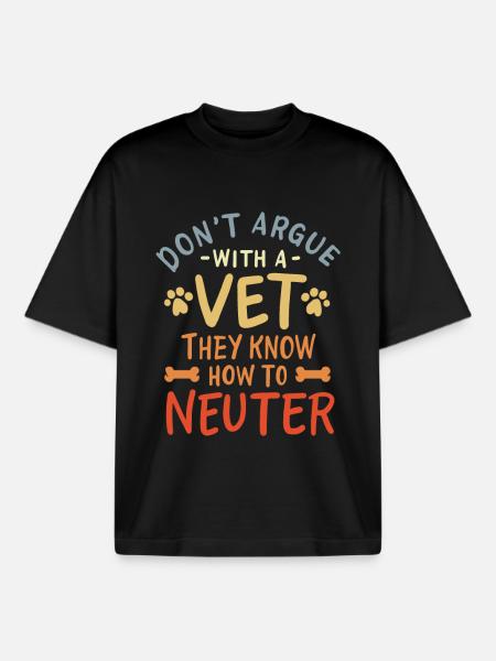 Diskuter ikke med en dyrlæge - Stanley/Stella unisex boxy heavyweight T-shirt økologisk - sort