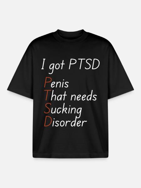 I got ptsd - Boxy Heavyweight Unisex Organic T-Shirt by Stanley/Stella - black