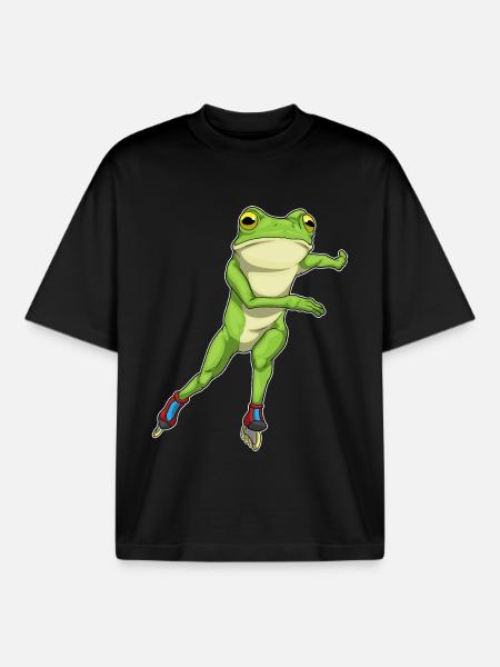 Frosch Inline skating Inline skates - Boxy Heavyweight Unisex Organic T-Shirt von Stanley/Stella - Schwarz