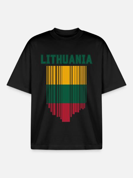 Lithuanian flag, Lithuanian pride - Boxy Heavyweight Unisex Organic T-Shirt by Stanley/Stella - black