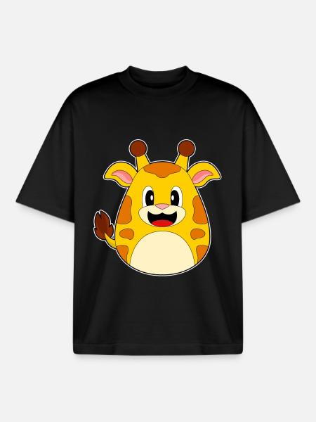 Giraffe Ostern Osterei - Boxy Heavyweight Unisex Organic T-Shirt von Stanley/Stella - Schwarz
