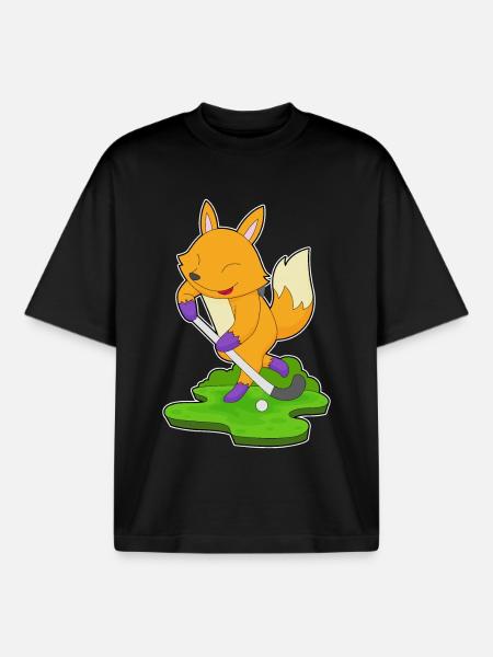 Fuchs Feldhockey Feldhockeyschläger - Boxy Heavyweight Unisex Organic T-Shirt von Stanley/Stella - Schwarz