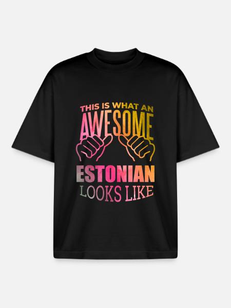 Estonia Estonia Estonia - Boxy Heavyweight Unisex Organic T-Shirt by Stanley/Stella - black