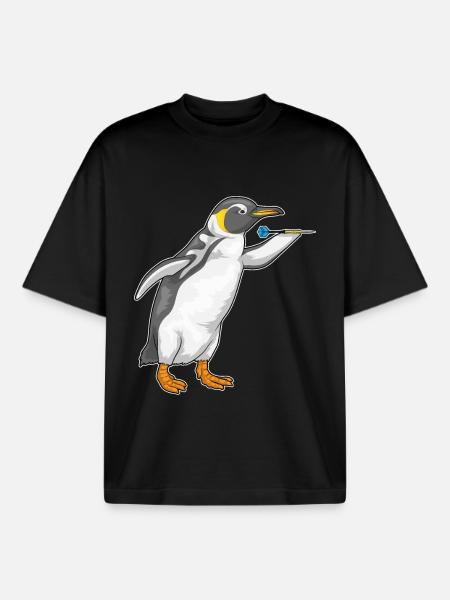 Pingouin Dart Dart - T-shirt unisexe boxy épais biologique Stanley/Stella - noir