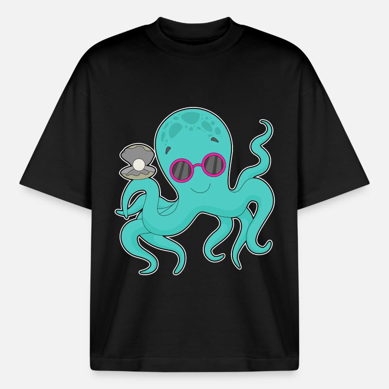 Octopus Bead - Boxy Heavyweight Unisex Organic T-Shirt by Stanley/Stella - black