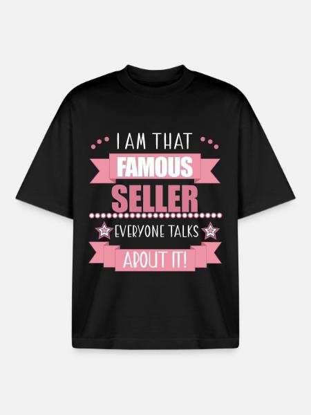 Vendeuse Profession Dames Cadeau - T-shirt unisexe boxy épais biologique Stanley/Stella - noir