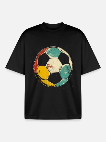 Soccer Illustration - Boxy Heavyweight Unisex Organic T-Shirt by Stanley/Stella - black