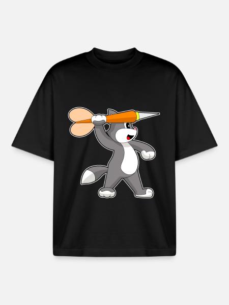 Cat Dart Dart - T-shirt unisexe boxy épais biologique Stanley/Stella - noir