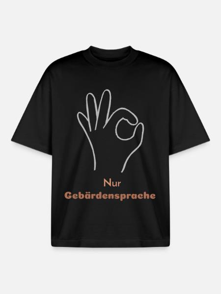 Sign language only - Boxy Heavyweight Unisex Organic T-Shirt by Stanley/Stella - black