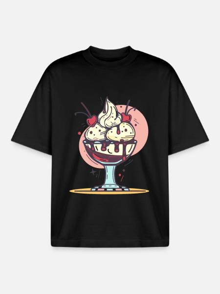 Cream Graphic - Boxy Heavyweight Unisex Organic T-Shirt by Stanley/Stella - black