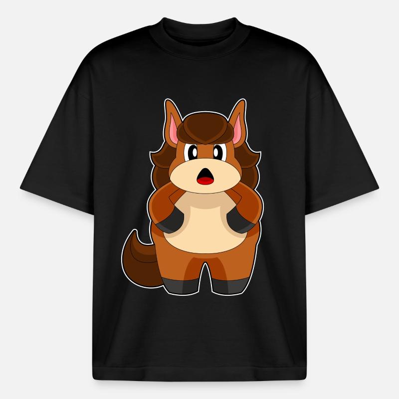 Pferd Dick - Boxy Heavyweight Unisex Organic T-Shirt von Stanley/Stella - Schwarz