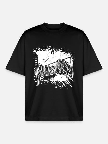 Dessin de volley-ball - T-shirt unisexe boxy épais biologique Stanley/Stella - noir